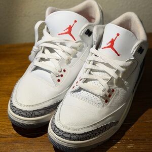 Nike Air Jordan 3 white cement with Grey Elephant Print